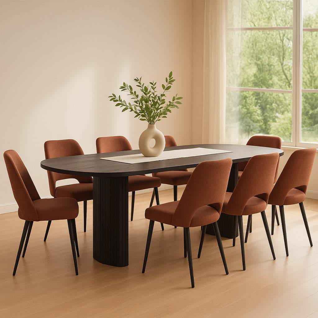 Melba 2200 Dining Table-Black Ash