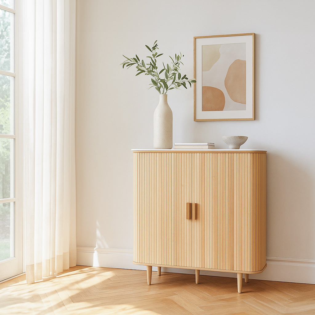 Melba 2 Door Cabinet-Natural Oak