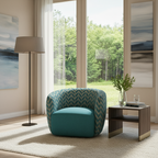 Melinta Swivel Accent Chair -Azure/Teal