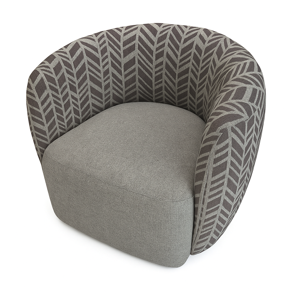 Melinta Swivel Accent Chair -Dusk/Concrete