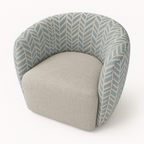 Melinta Swivel Accent Chair -Sky/Linen