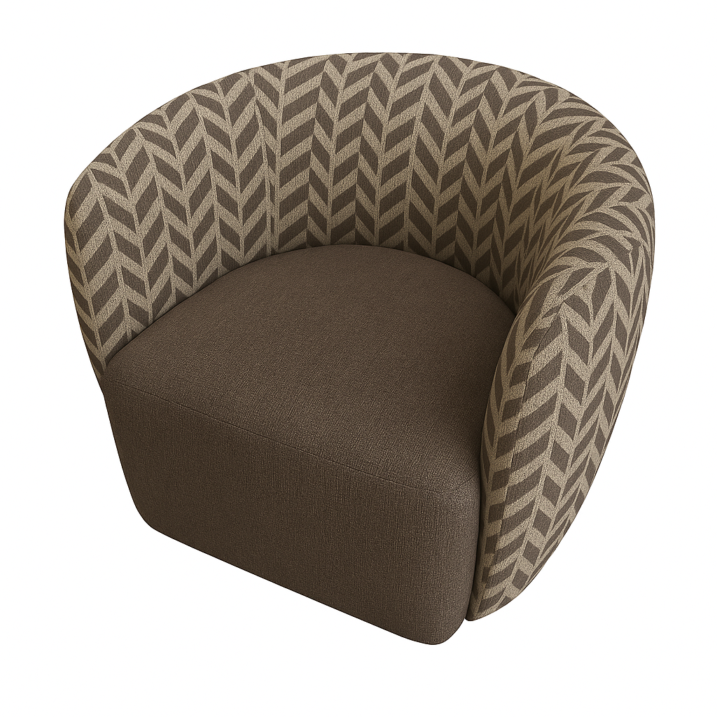Melinta Swivel Accent Chair -Tumblewood/Fudge