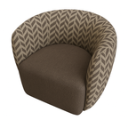 Melinta Swivel Accent Chair -Tumblewood/Fudge