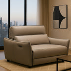 Memphis Leather Power Recliner with Adjustable Headrest-Mocha