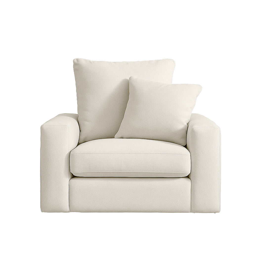 Meyer 1.25 Seater Fabric Sofa-Snow