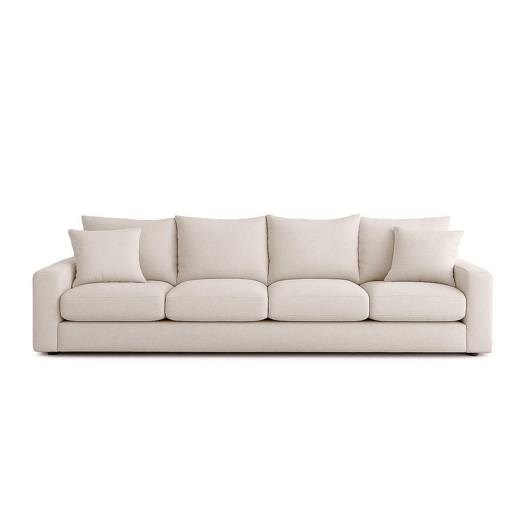Meyer 4 Seater Fabric Sofa-Snow