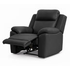 Mila Leather Manual Recliner-Black