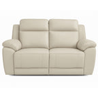Mila 2 Seater Leather Manual Recliner-Dove
