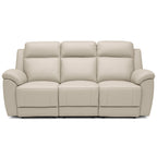 Mila 3 Seater Leather Power Recliner-Dove