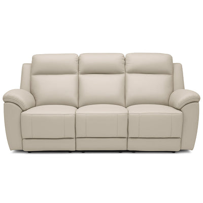 Mila 3 Seater Leather Power Recliner-Dove