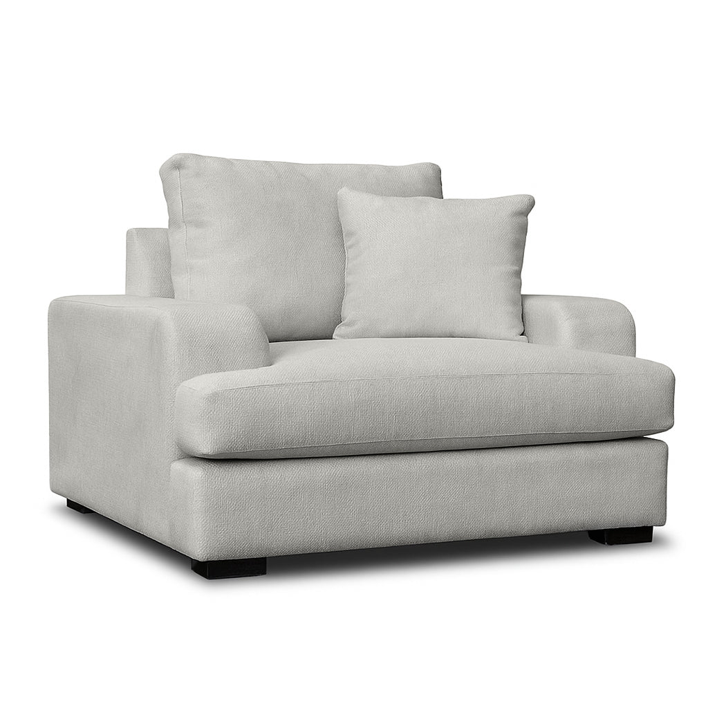 Milton 1.5 Seater Fabric Sofa-Silver