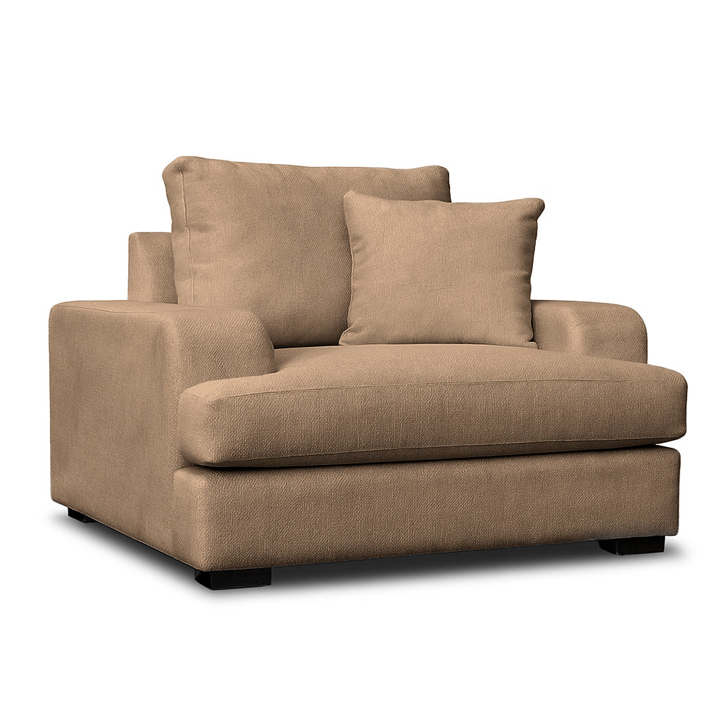 Milton 1.5 Seater Fabric Sofa-Toffee