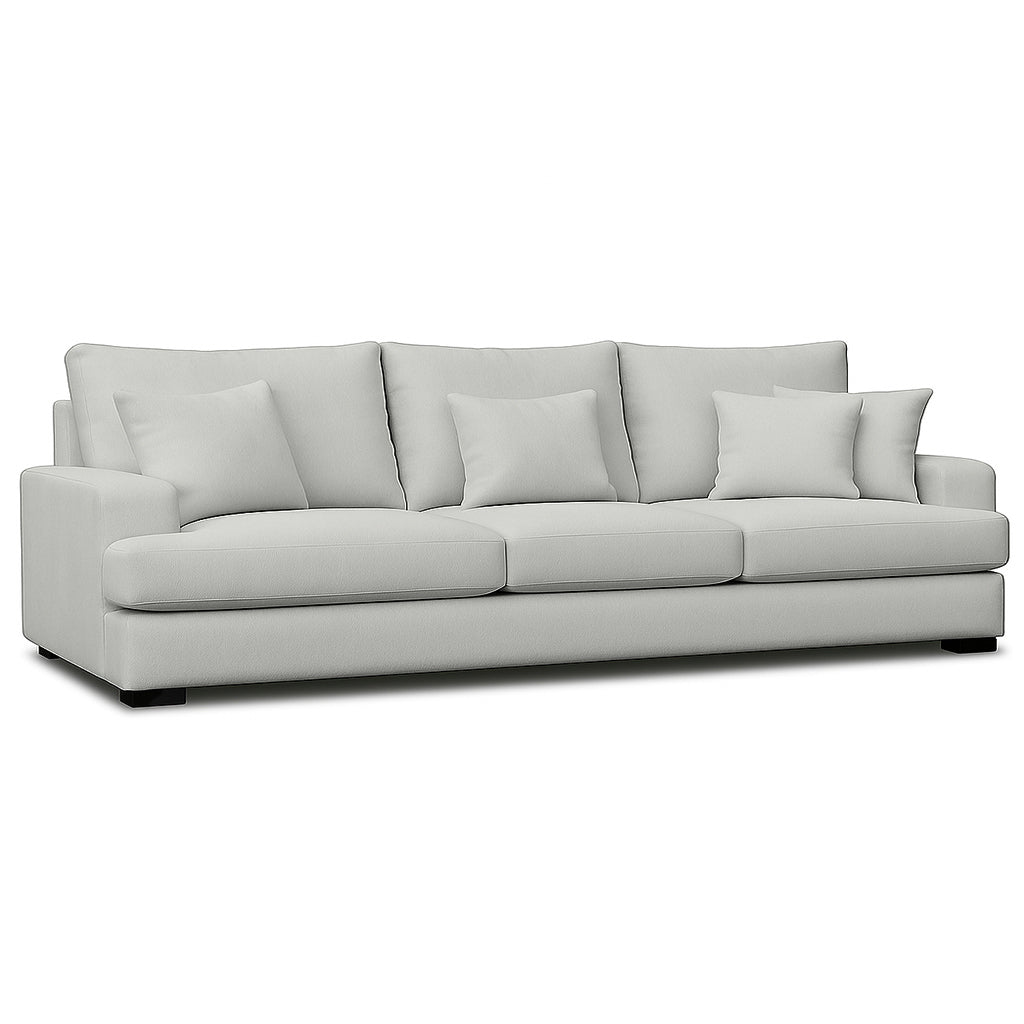 Milton 3.5 Seater Fabric Sofa-Silver
