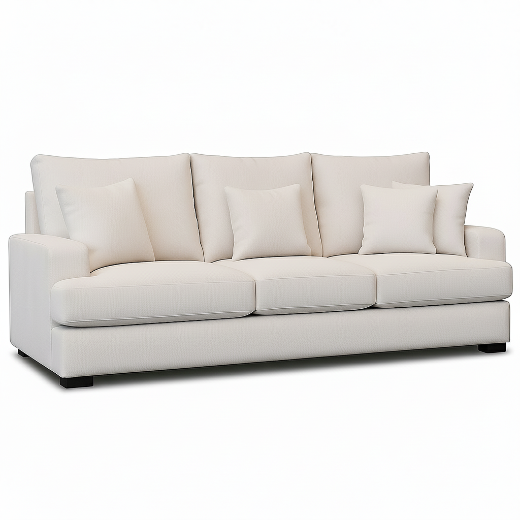 Milton 3 Seater Fabric Sofa-Pebble