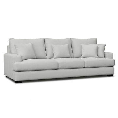 Milton 3 Seater Fabric Sofa-Silver