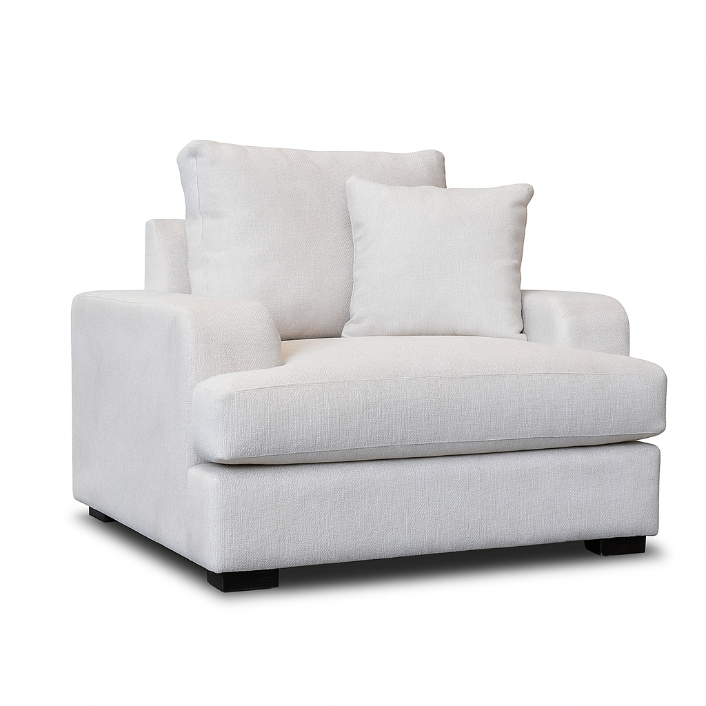 Milton Fabric Armchair-Pebble