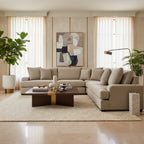 Milton Fabric Corner Modular 3 Seater Duo+CNR+3 Seater Duo-Driftwood