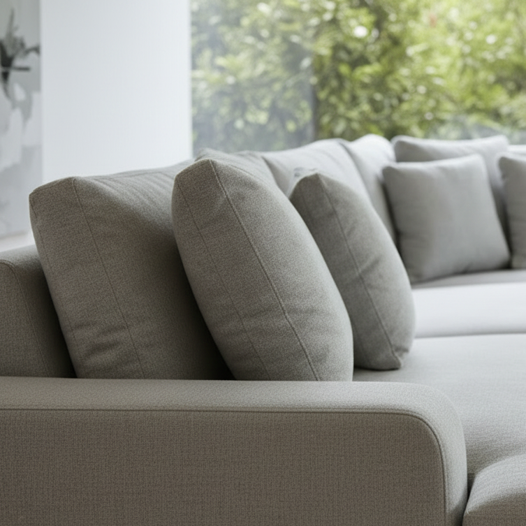 Milton Fabric Corner Modular 3 Seater Duo+CNR+3 Seater Duo-Silver