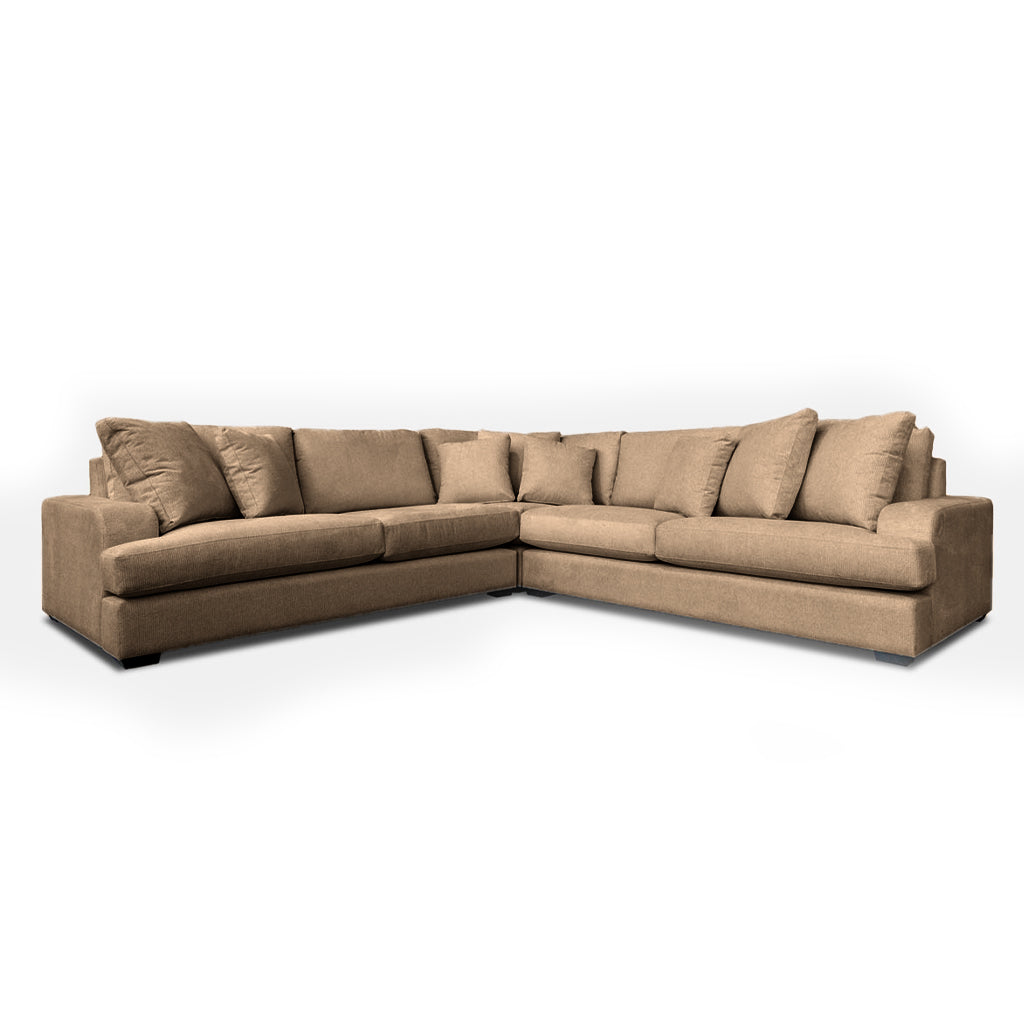 Milton Fabric Corner Modular 3 Seater Duo+CNR+3 Seater Duo-Toffee