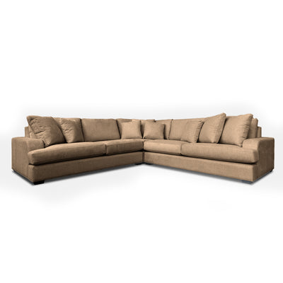 Milton Fabric Corner Modular 3 Seater Duo+CNR+3 Seater Duo-Toffee