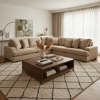 Milton Fabric Corner Modular 3.5 Seater+CNR+3.5 Seater-Toffee