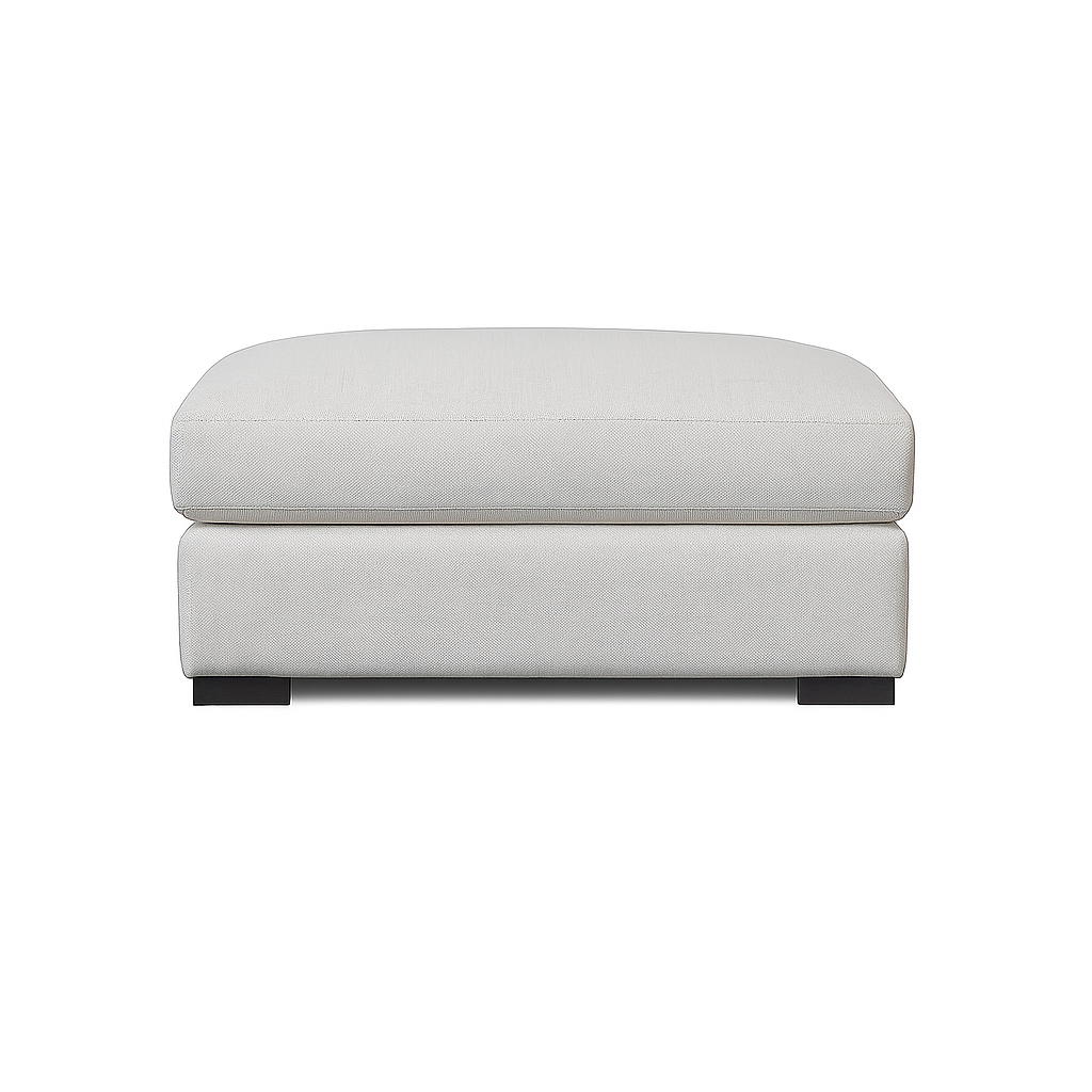 Milton Cushion Top Ottoman-Pebble