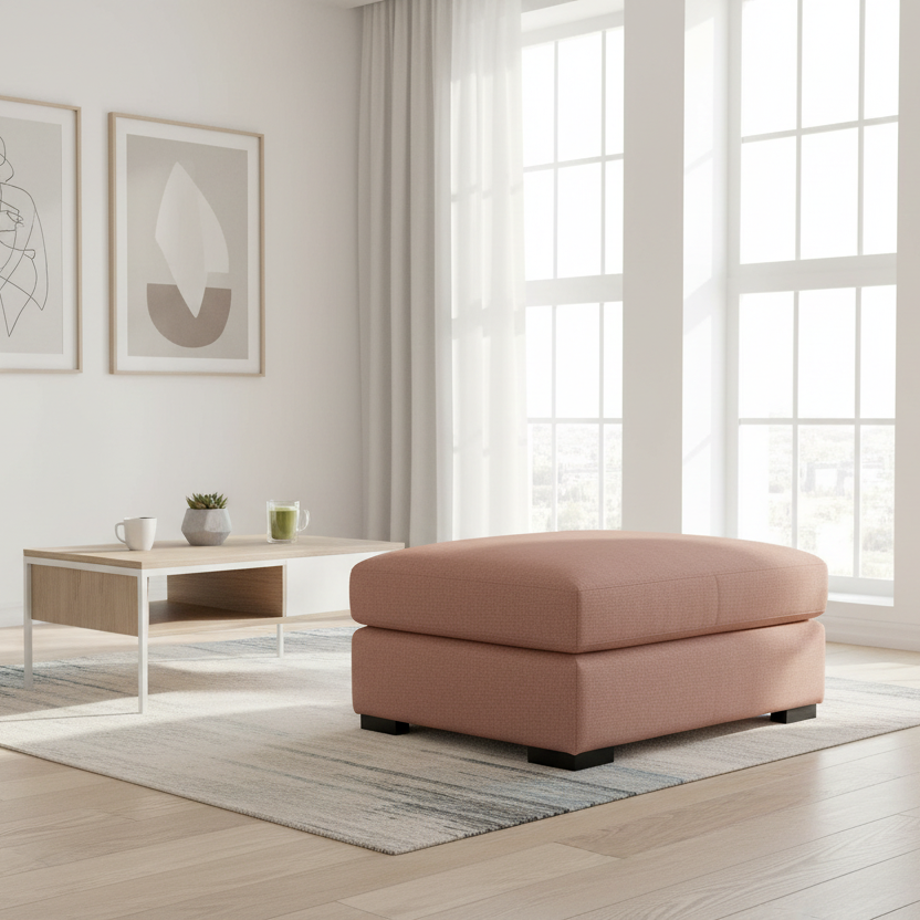 Milton Cushion Top Ottoman-Rustica