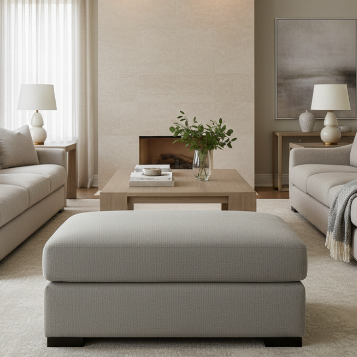 Milton Cushion Top Ottoman-Shale