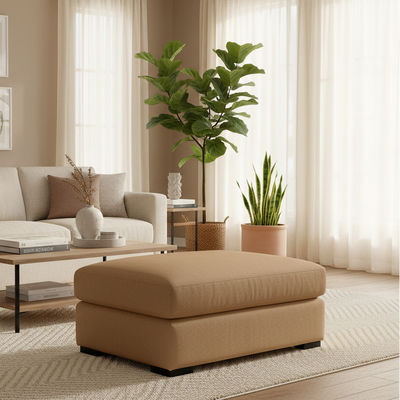 Milton Cushion Top Ottoman-Toffee hover image