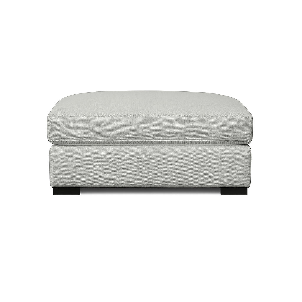 Milton Cushion Top Ottoman-Silver