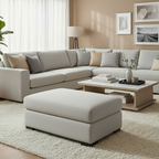 Milton Cushion Top Ottoman-Silver