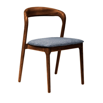 Shannen Dining Chair-Walnut Frame with Navy Fabric Seat