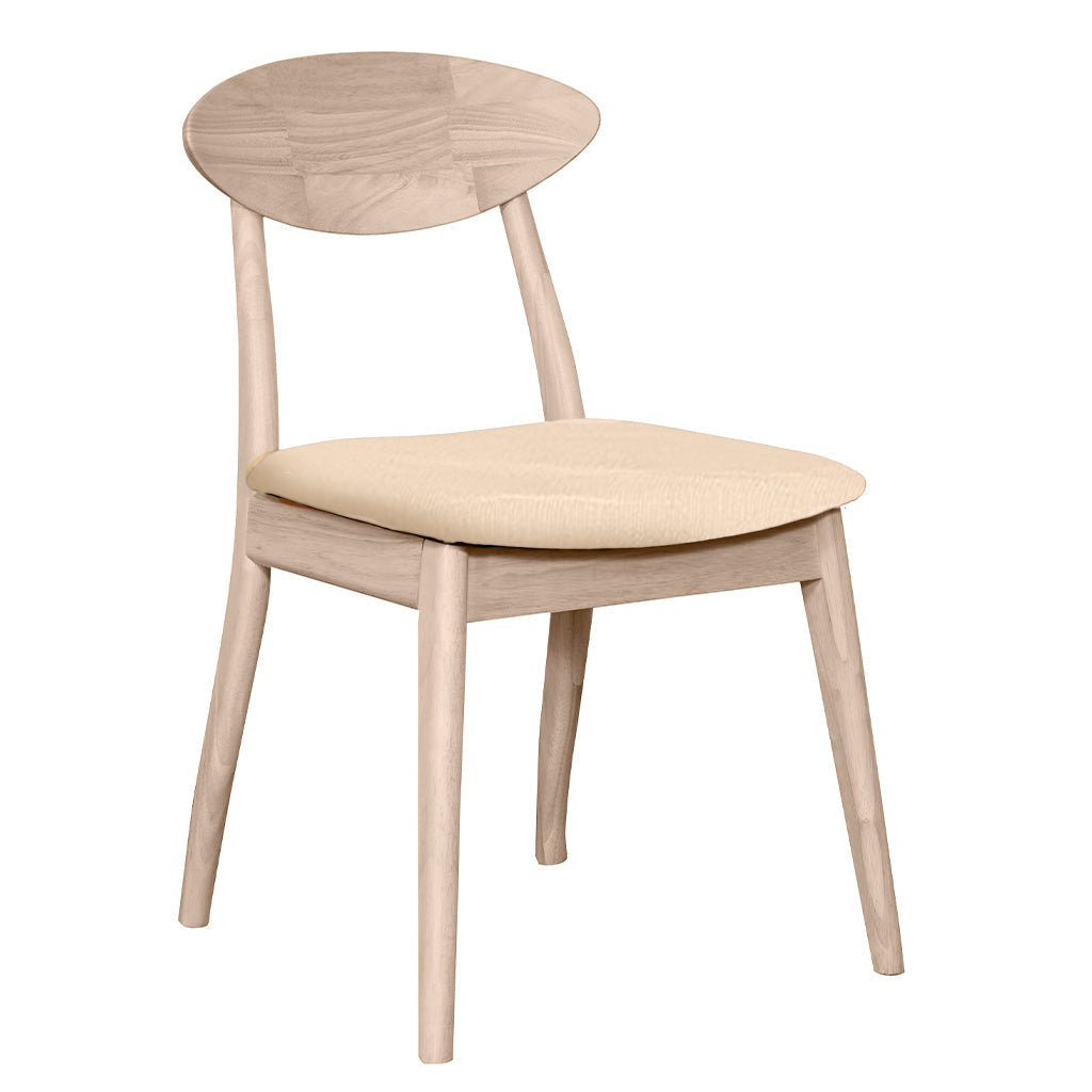 Moon Dining Chair Raw-Raw with Calico Fabric Seat