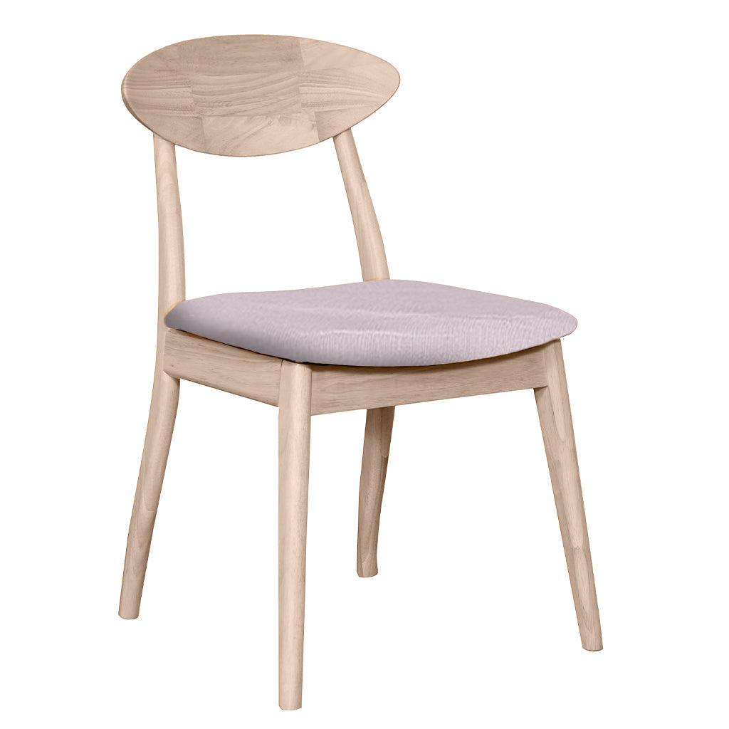 Moon Dining Chair Raw-Raw with Dove Fabric Seat