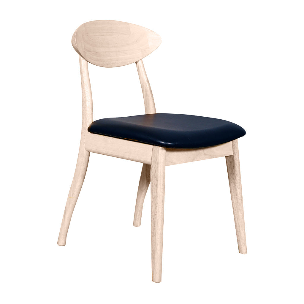 Moon Dining Chair Raw-Raw with Black PU Seat