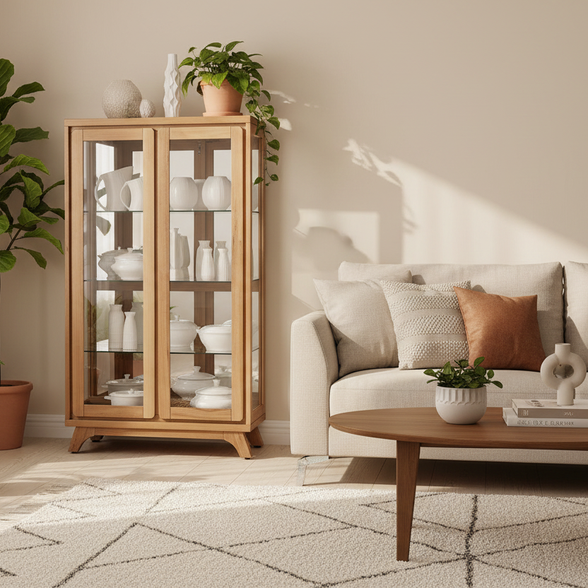 Mudgee Display Cabinet Messmate-Clear Lacquer