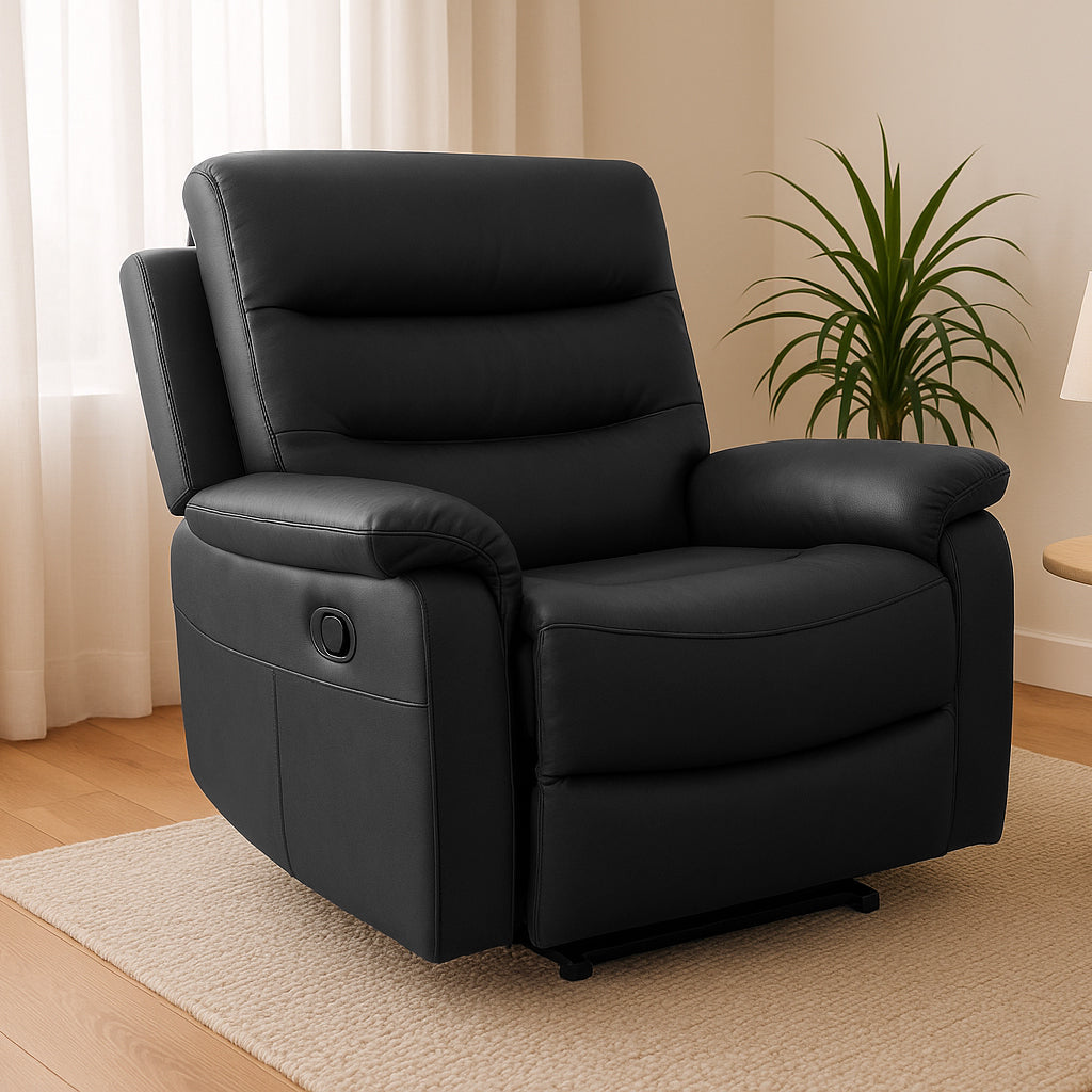 Nelson Leather Lift Chair-Black