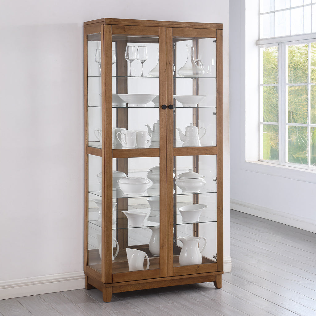 Esperance Display Cabinet-Rustic Walnut