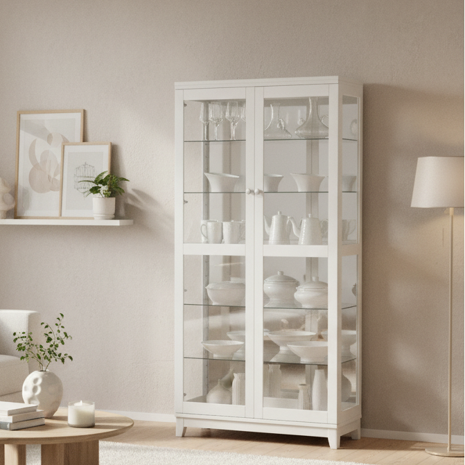 Carlton Display Cabinet-Matt White