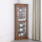 Cowra Corner Display Cabinet-Rustic Walnut