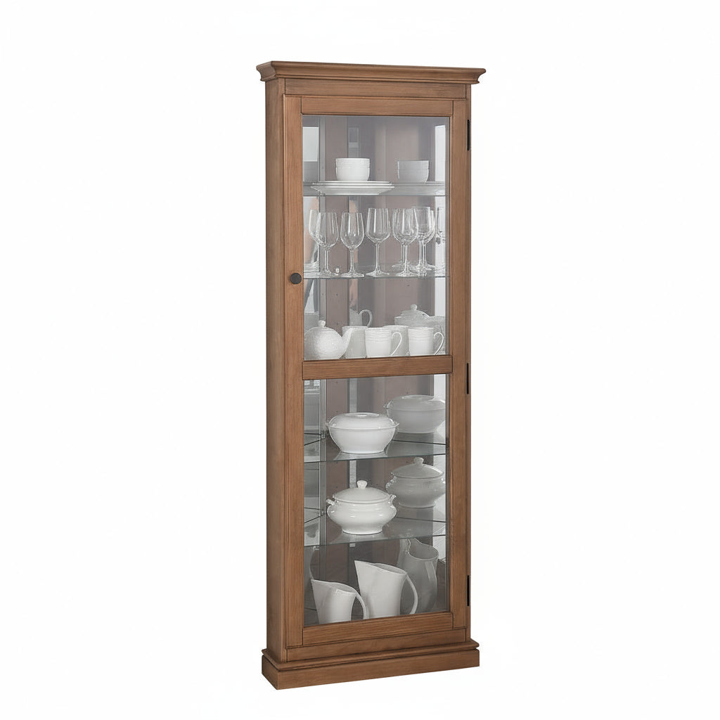 Cowra Corner Display Cabinet-Rustic Walnut