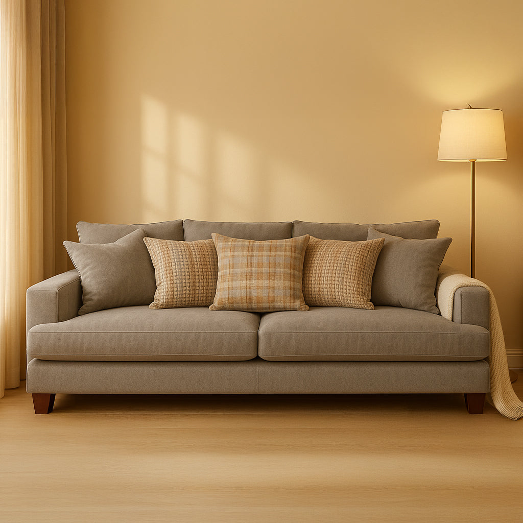 Noosa 2 Piece Sofa Set Scatter Back Design 3 Seater+2 Seater-Silver