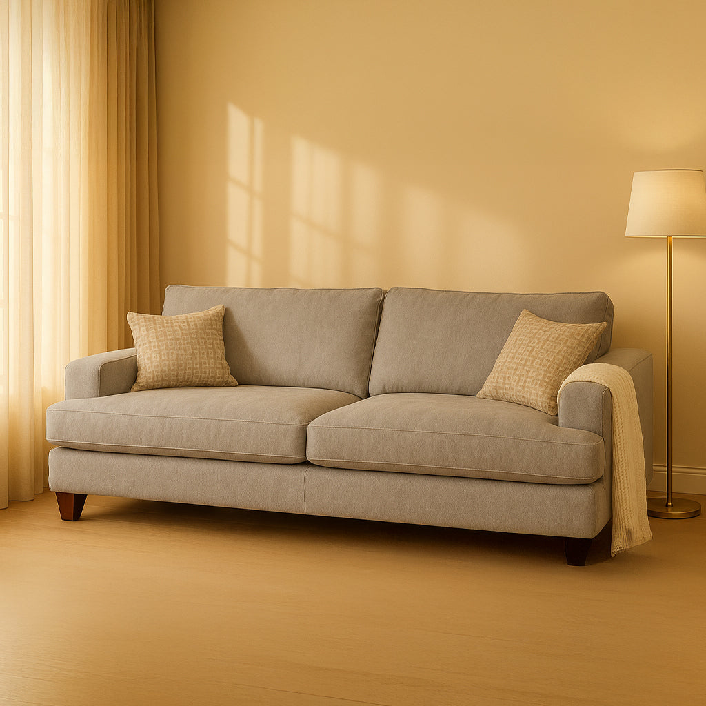 Noosa 2 Piece Sofa Set Block Back Design-Silver