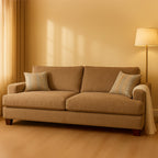 Noosa 2 Piece Sofa Set Block Back Design-Toffee