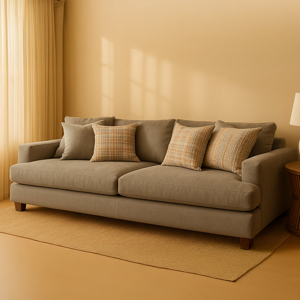 Noosa 2 Piece Sofa Set Scatter Back Design 3 Seater+2 Seater-Pebble