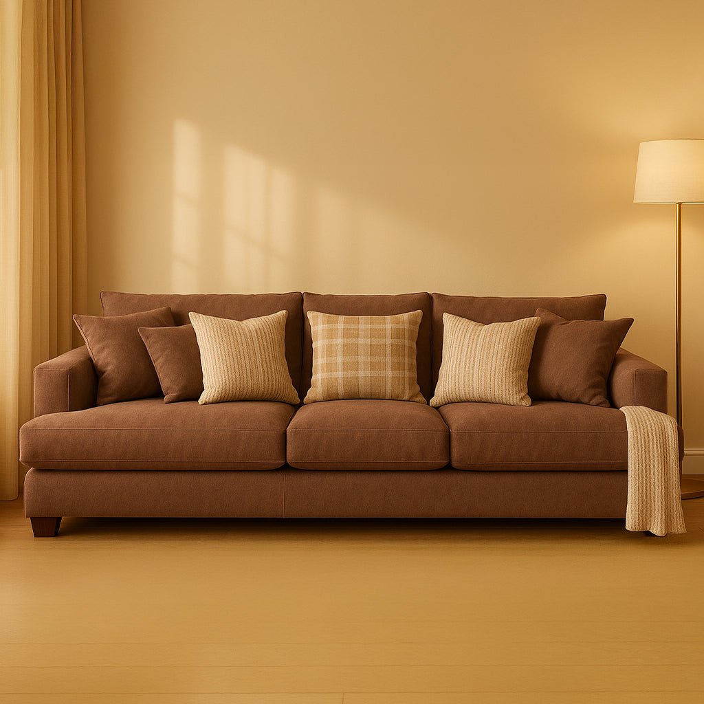 Noosa 3 Seater Fabric Sofa with Scatter Back Design-Rustica