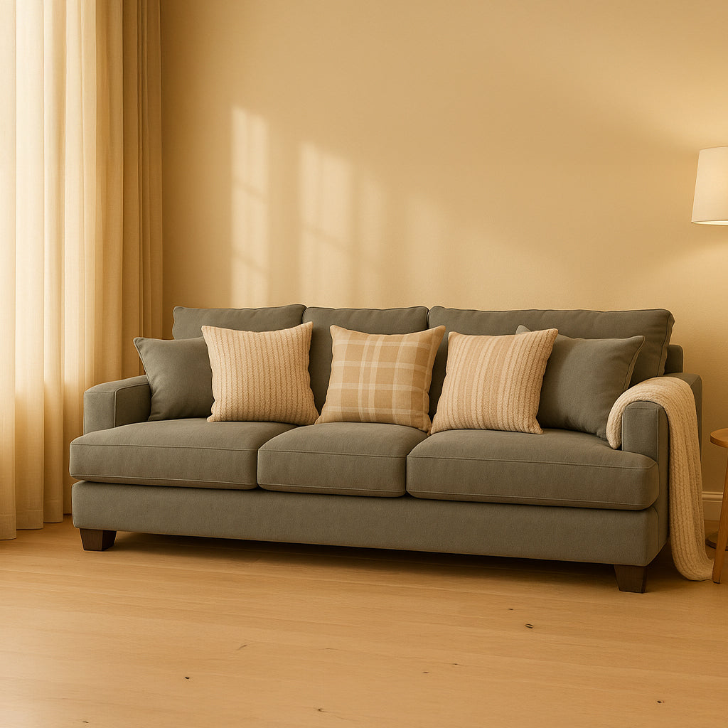 Noosa 2 Piece Sofa Set Scatter Back Design 3 Seater+2 Seater-Shale