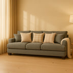 Noosa 3 Seater Fabric Sofa with Scatter Back Design-Shale