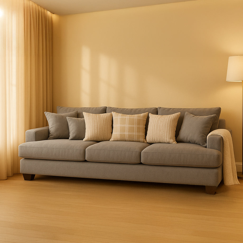 Noosa 2 Piece Sofa Set Scatter Back Design 3 Seater+2 Seater-Silver