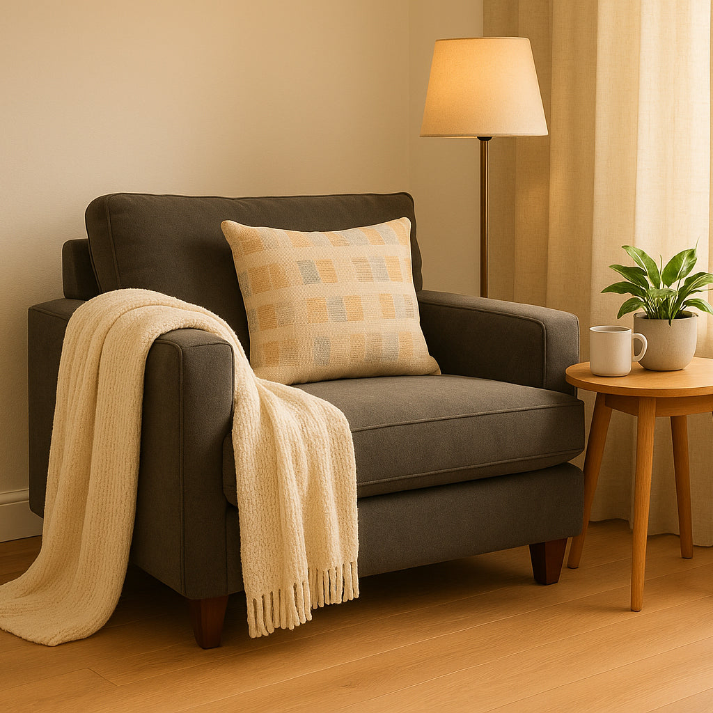 Noosa Fabric Armchair with Scatter Back Design-Driftwood